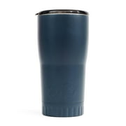Silver Buffalo Double Walled Vacuum Insulated Stainless Steel Tumbler With Easy Sip Lid Keeps Hot and Cold, Travel Coffee Mug Clear Lid, 20 Ounces, Matte Gray