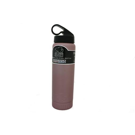 Silver Buffalo Stainless Steel Double Wall Vacuum Insulated Tumbler with Shatterproof Tritan Lid, Matte Rose Pink, 20 oz