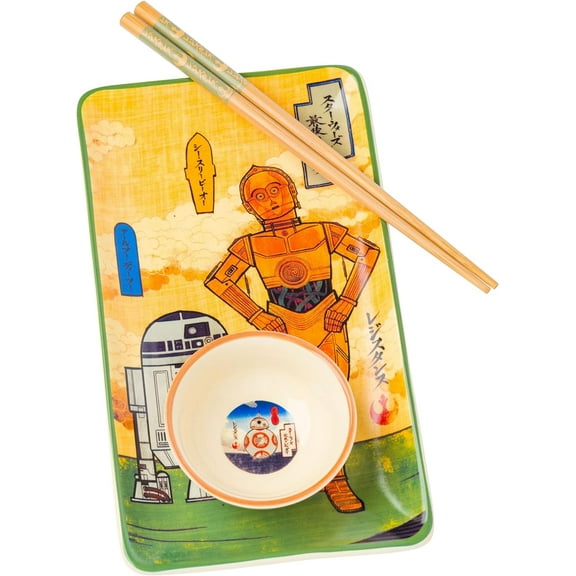 Silver Buffalo Star Wars Droid Illustrations Boxed 3pc Ceramic Sushi Set