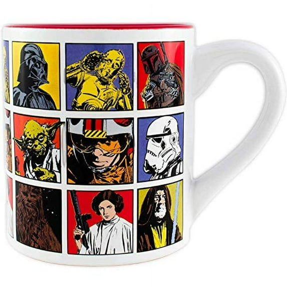 Silver Buffalo Star Wars Episode IV A New Hope Ceramic Coffee Mug for Cappuccino, Latte or Hot Tea, 14 Oz, White