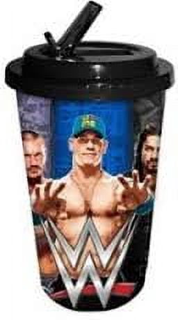 Silver Buffalo WWE John Cena Plastic Flip Straw Cold Cup, 16 oz