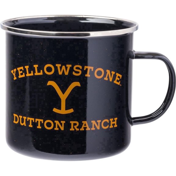Silver Buffalo Yellowstone Dutton Ranch Boxed Enamel Camper Mug, 21 Ounces