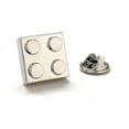 thumbnail image 1 of Silver Building Block Lapel Pin Block King Brick Enamel Pin Wedding Groomsmen Pin Brick Pin Engineer Gift Builder Pin Nerd Gift, 1 of 8