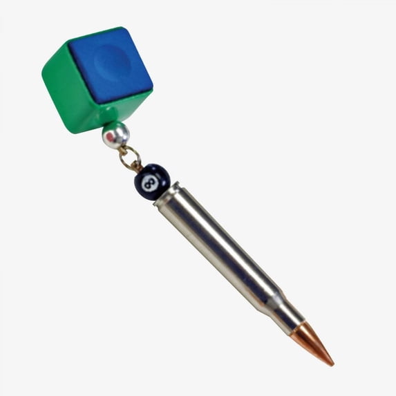 Silver Bullet GREEN Billiards Pool Cue Pocket Chalker Holder + Master Chalk