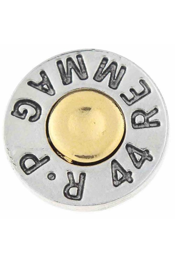 Snap Jewelry 18MM Silver Bullet Metal Ginger Charm with Yellow Center