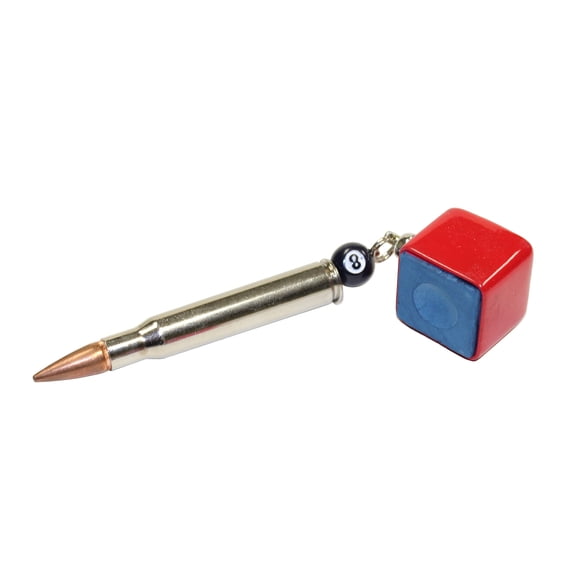 Silver Bullet RED Billiards Pool Cue Pocket Chalker Holder + Master Chalk