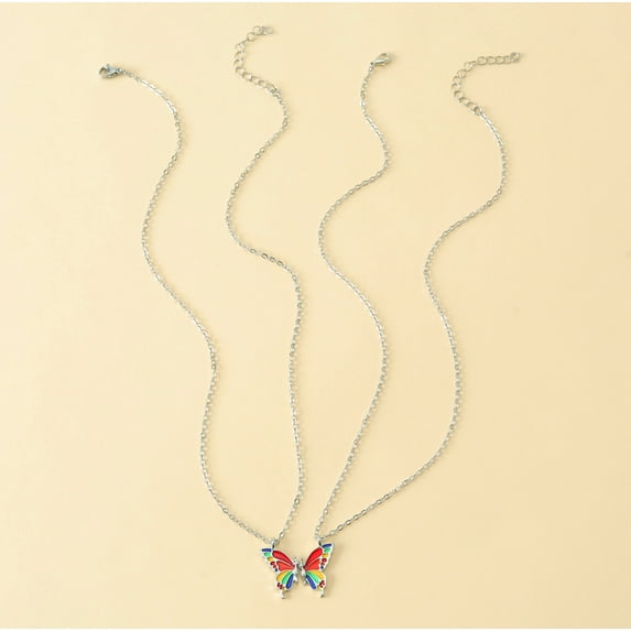 Silver Butterfly Friendship Necklace Forever Best Friend Matching Pendant Gift for Women