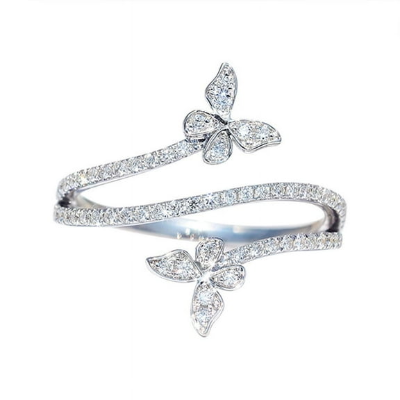 Silver Butterfly Ring for Women - Cute Engagement Jewelry
