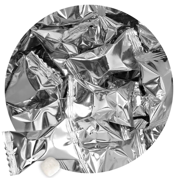 Silver Buttermints, 7 Ounce Bulk Bag, After Dinner Mints, Approximately 50 Pieces, Butter Mints Individually Wrapped, Silver Candy