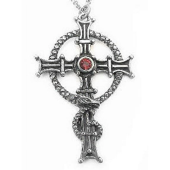 Silver CELTIC Saint St COLUMBA's Cross Pendant Necklace
