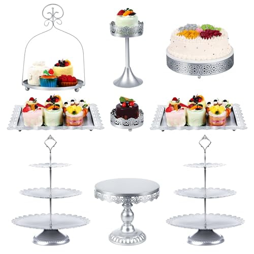Silver Cake Stand Cupcake stand Dessert Table Display Set 3 Tiered Tray