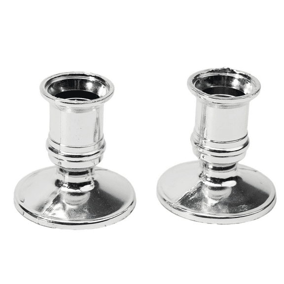 Silver Candlestick Candle Holders - Decorative Candle Holders for Candlesticks Taper Candles Set of 2 for Dinning Table Fireplace Mantel Home Coffee Decorations