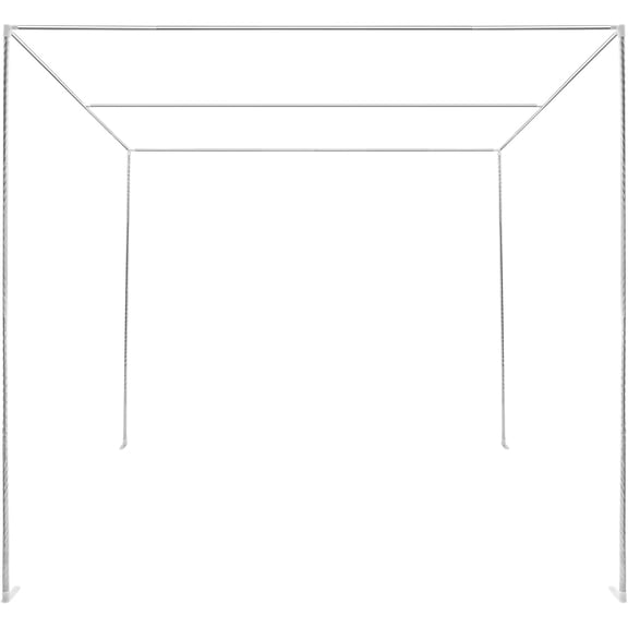 Silver Canopy Bed Frame Mosquito Net Support, Stainless Steel Bed Mosquito Netting Canopy Frame Fit for 4.92ft and 5.91ft Bed Different Mosquito Nets (2 * 2 * 2m)