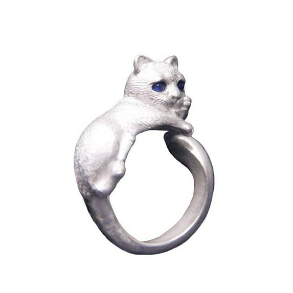 Silver Cat Animal Rings for Women 925 Sterling Silver Kitty Adjustment Rings Jewelry Mother¡¯S Day Gifts for Her Animal Jewelry Cat Ring For Women