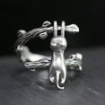 thumbnail image 1 of Silver Cat Animal Rings for Women 925 Sterling Silver Kitty Adjustment Rings Jewelry Mother¡¯S Day Gifts for Her Animal Jewelry Cat Ring For Women, 1 of 4