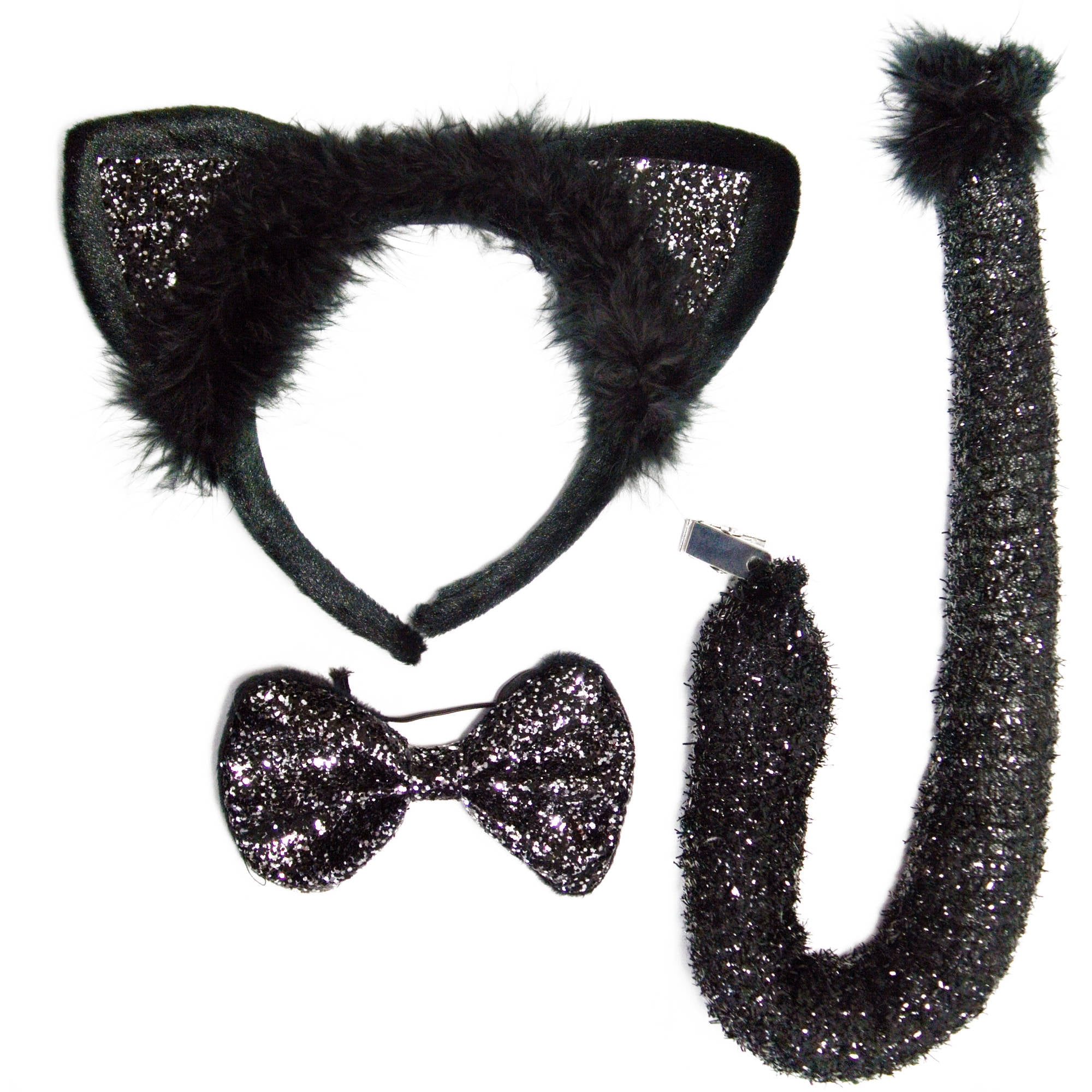 Silver Cat Ears Halloween Costume Accessory Kit