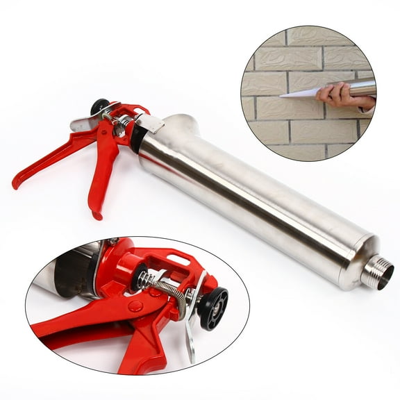 Silver Caulking Cement Pump Gun Mortar with Plastic Nozzle Gun Cement Applicator Grout Concrete Tool