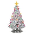 thumbnail image 1 of Milltown Merchants Multicolored Lights Mini Christmas Tree, Ceramic Silver, 15.5", 1 of 5
