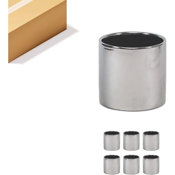 Silver Ceramic Cylinder Vase Set, 6.5" W x 6" H, Smooth Finish, 6-Piece Tabletop Decor for Flowers, Candles, Terrariums, or Storage