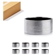 thumbnail image 1 of Silver Ceramic Cylinder Vases - 8" Wide, 4" Tall - Modern Floral Containers, Wedding Centerpieces, Event Decor - Set of 8, 1 of 4