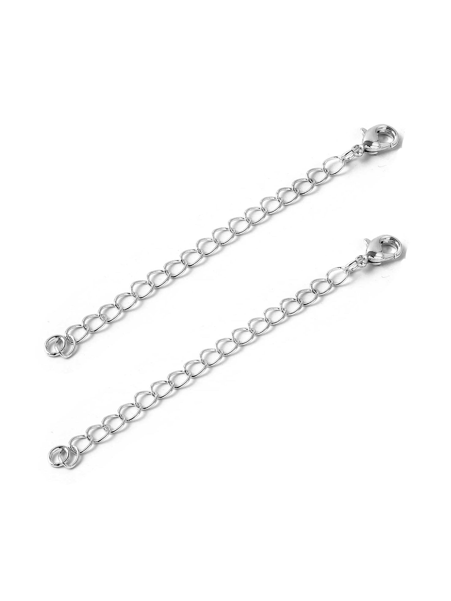 COOLCRYSTALS Silver Chain 3 Inch Extender for Necklace or Bracelet (2 Pcs)