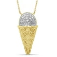 thumbnail image 1 of Silver Chain Necklace for Women – 14K Gold Plated Silver Ice Cream Necklace with Sparkling Genuine Accent White Diamonds – Chic, Stunning Silver Statement Necklace Gifts by JewelersClub, 1 of 4