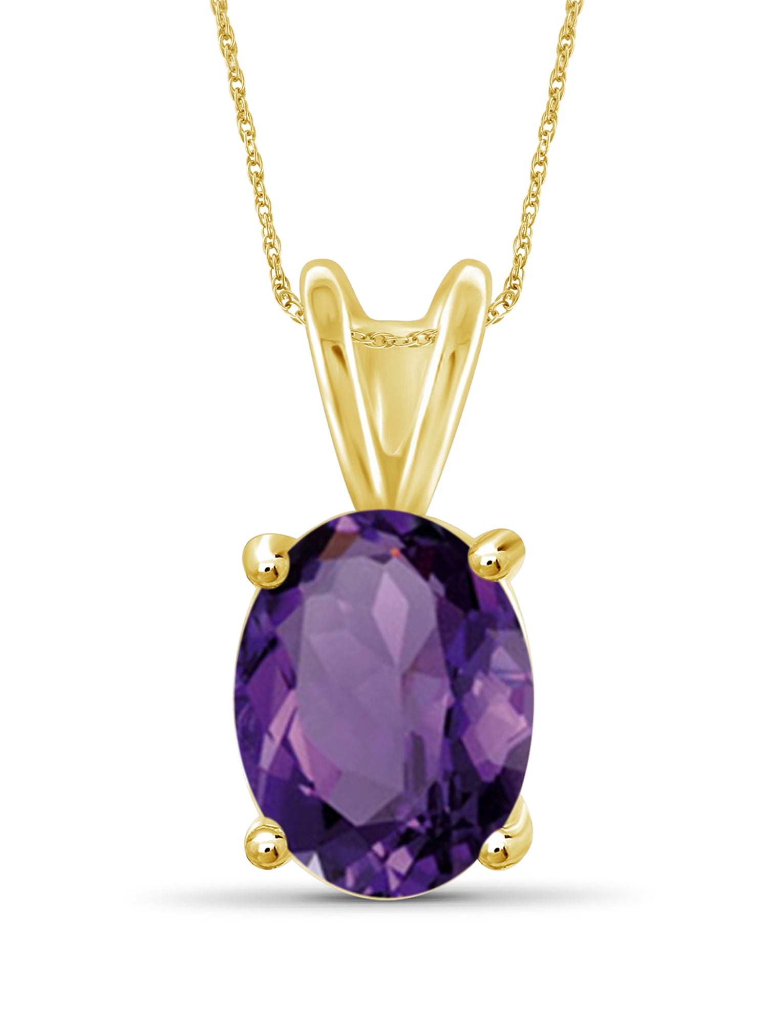 Silver Chain Necklace for Women – 14K Gold Plated Silver Necklace with Sparkling Genuine 1.50 CTW Purple Amethyst – Chic, Stunning Silver Statement Necklace Gifts by JewelersClub