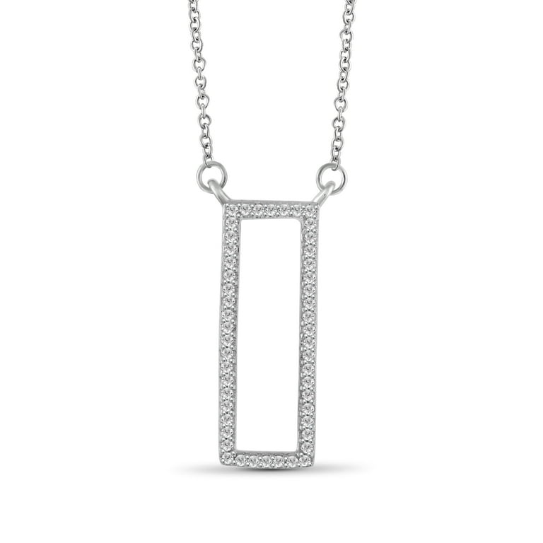 Silver Chain Necklace for Women – Sterling Silver Rectangle
