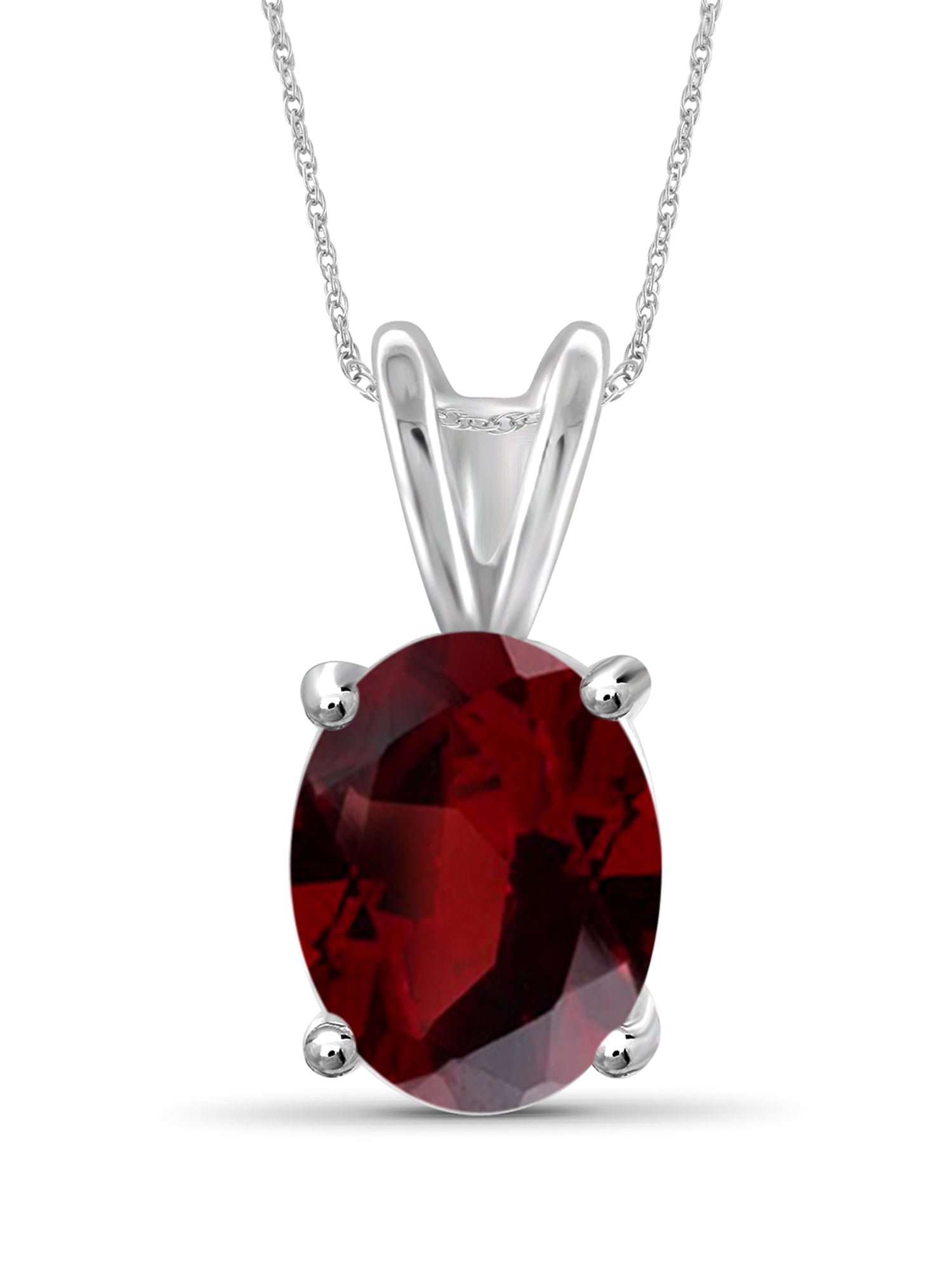 Silver Chain Necklace for Women – .925 Sterling Silver Necklace with Sparkling Genuine 2.20 CTW Red Garnet – Chic, Stunning Silver Statement Necklace Gifts by JewelersClub