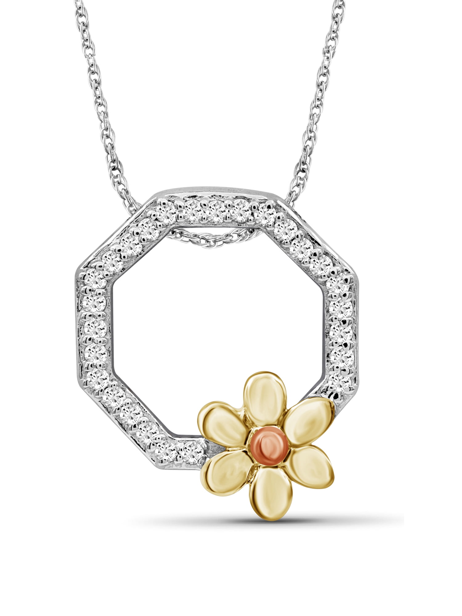 JewelersClub Silver Pendant Flower Necklace for Women
