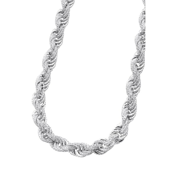 Silver Chain - Silver Iced Out Rope Chain