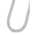 thumbnail image 1 of Silver Chain -  Single Row Iced Out Miami Cuban Link Chain, 1 of 6