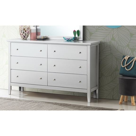 Silver Champagne Dresser - G1333-d From Glory Furniture, , Fully Assembled, French , Metal Hardware Affordable, Long-lasting Drawer Construction, Tarnish-