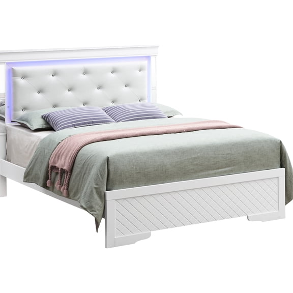 Silver Champagne Full Size Bed - And Elegant. 53"h X 80"d 57"w. Adds A Radiant Touch To Bedroom. Fits Different Decor Styles. Assembly Required Construction & Beauty, 57"w 53"h, Suits Diverse