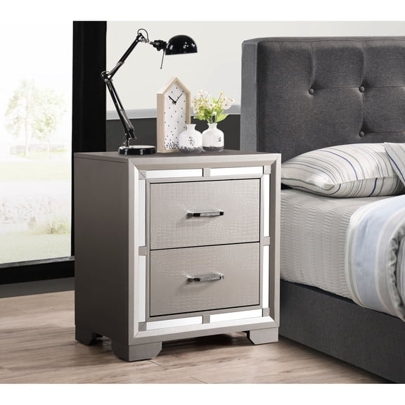 Silver Champagne Hue - Organize Nighttime Necessities - Compact Bedroom Use - Long-Lasting Build