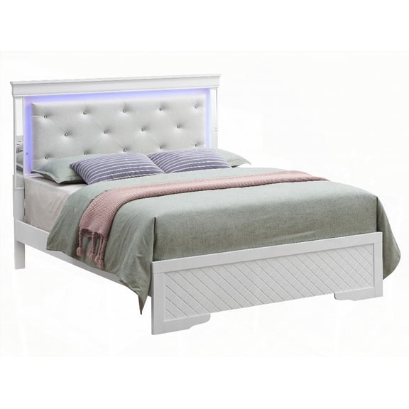 Silver Champagne King Size Bed Featuring Elegant Design and 53"H x 79"W x 85"D Comfortable Dimensions