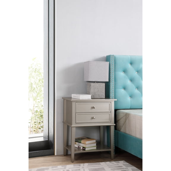 Silver Champagne Look - Robust Material Build - Bedroom Nightstand Setup - Modern Style for Interiors