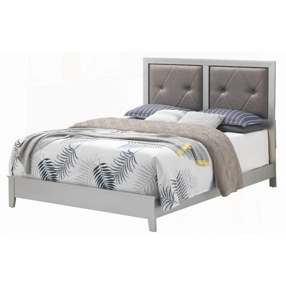 Transitional Queen Bed in Silver Champagne - Adds Subtle Sheen to Any Room