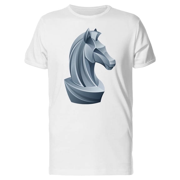 Silver Chess Knight Horse T-Shirt Men -Image by Shutterstock, Male XX-Large
