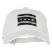 Silver Chicago Flag Embroidered Unstructured Washed Cap - White OSFM