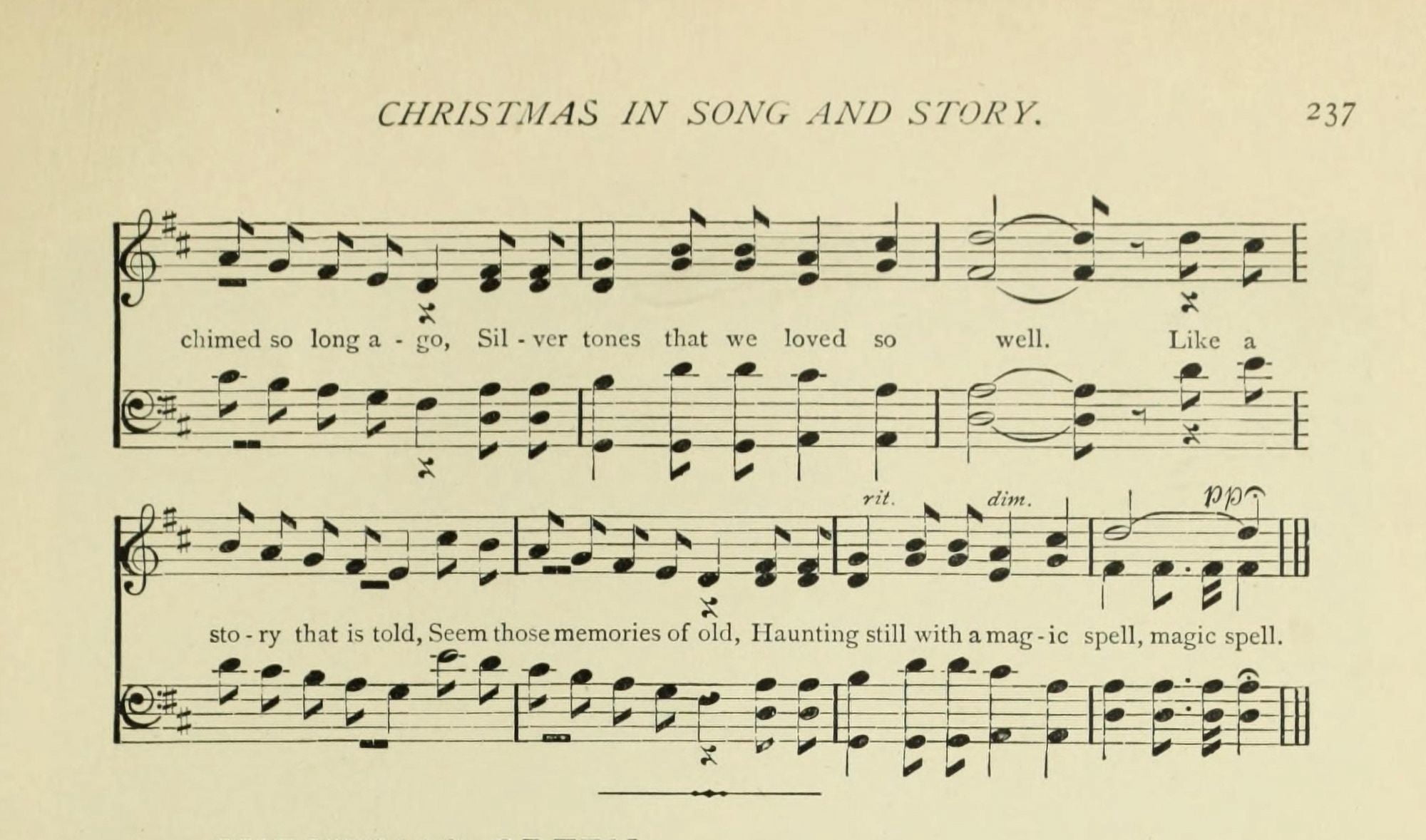 Silver Chimes 2 Christmas in Song 1891 Canvas Art - (18 x 24)