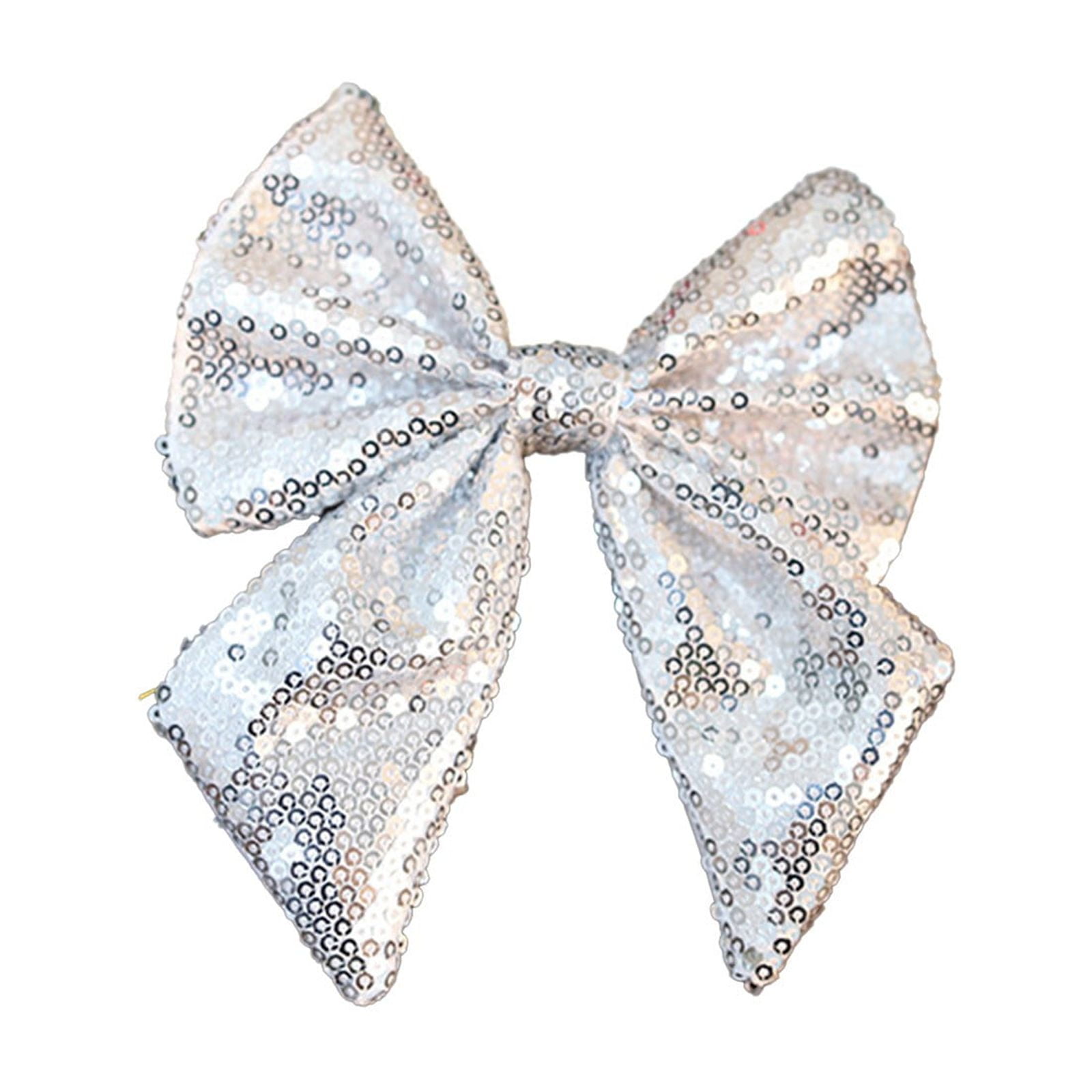 Silver Christmas Bow Decorations, Sequin Bow Tie, Garland Bow, Small ...