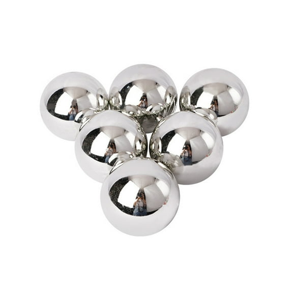 Silver Christmas Decoration Christmas Ball Tree Ornament Hanging Pendant 6Pc Set With 6Pc Set, Metallic Finish And Plastic Material For Christmas Tree And Party Decor 2.4X2.4X2.4In 0.7Lb