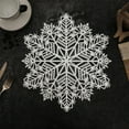 thumbnail image 1 of Silver Christmas Snowflake Placemat, 15" Non Slip Heat Insulation Table Place Mat, Wipeable Snowflake Placemat for Kitchen Table, Plastic Soft PVC Place Mats for Xmas Holiday Dining Table Kitchen, 1 of 7