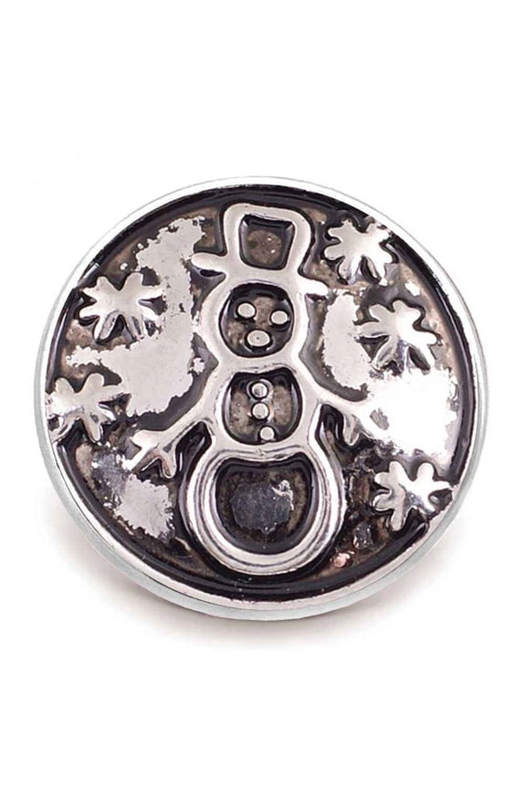 Snap Jewelry 18MM Vintage Snowman Ginger Charm with Gray Background for Interchangeable Accessories