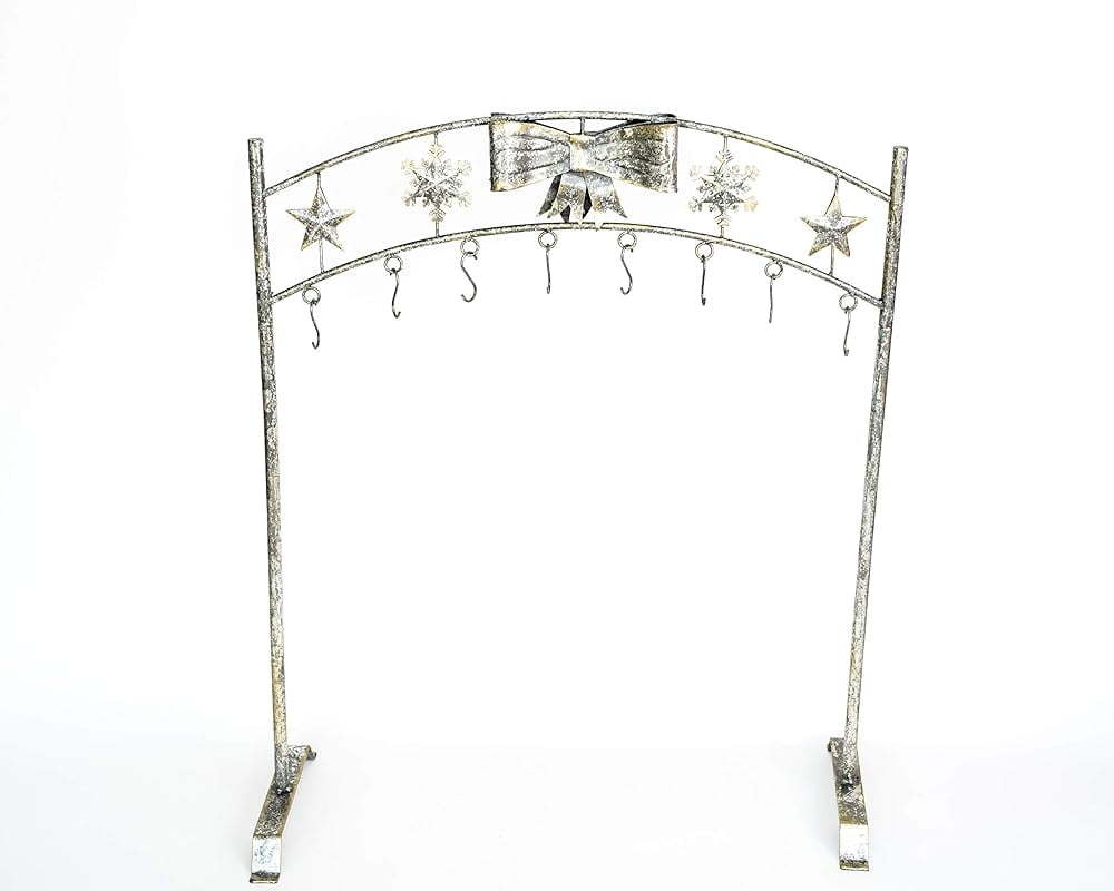 Silver Christmas Stocking Holder Stand