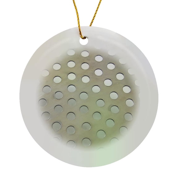 3drose, Silver Chrome and Circles, Circle Porcelain Ornament