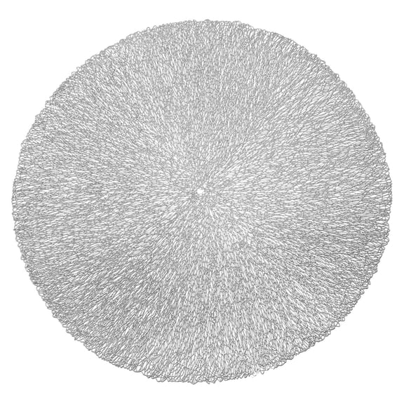 Silver Circular Hollow Placemat, Decorative Vinyl Table Mat for Dinner Table, Holiday, And Party Decor, Heat Resistant, Washable, And Easy to Store Ciozy