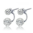 thumbnail image 1 of Silver Claws Half Hoop Earrings with Crystal Stones - Shiny U-Shaped Studs for Women & Teens, Elegant Daily Wear Jewelry Gift, 1 of 8