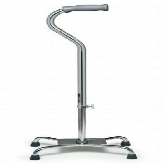 Silver Collection Low Profile Quad Cane - Standard Grip - Black - Large Base (12" x 8") - 4 Each / Case